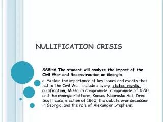 NULLIFICATION CRISIS