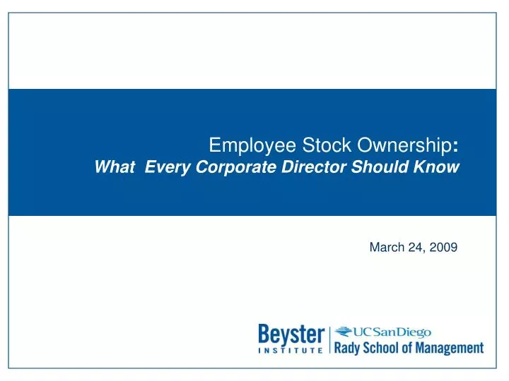 employee stock ownership what every corporate director should know