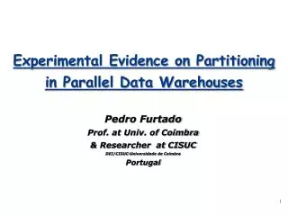 Experimental Evidence on Partitioning in Parallel Data Warehouses