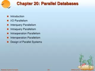 chapter 20 parallel databases