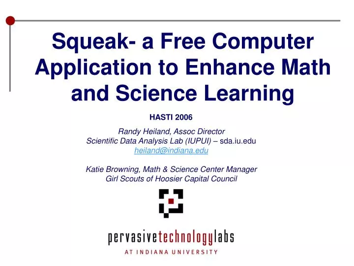 squeak a free computer application to enhance math and science learning