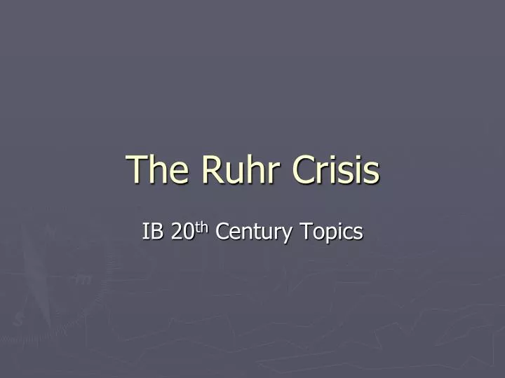the ruhr crisis