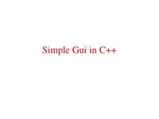 Simple Gui in C++