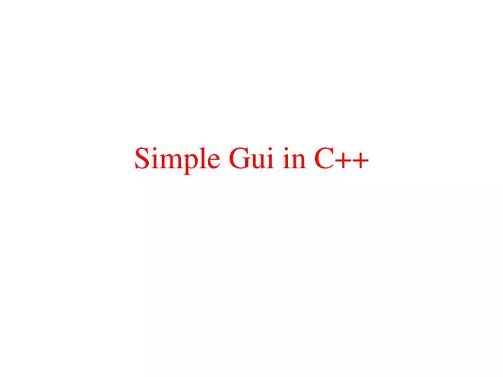 simple gui in c