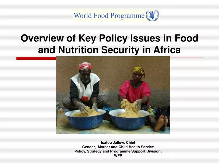 overview of key policy issues in food and nutrition security in africa
