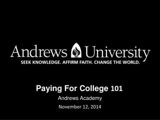 Paying For College 101