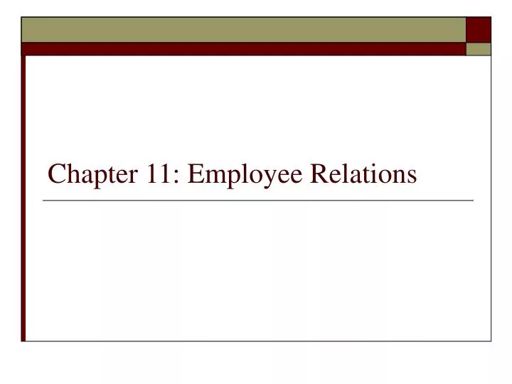 chapter 11 employee relations