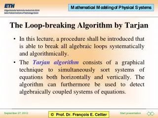 The Loop-breaking Algorithm by Tarjan