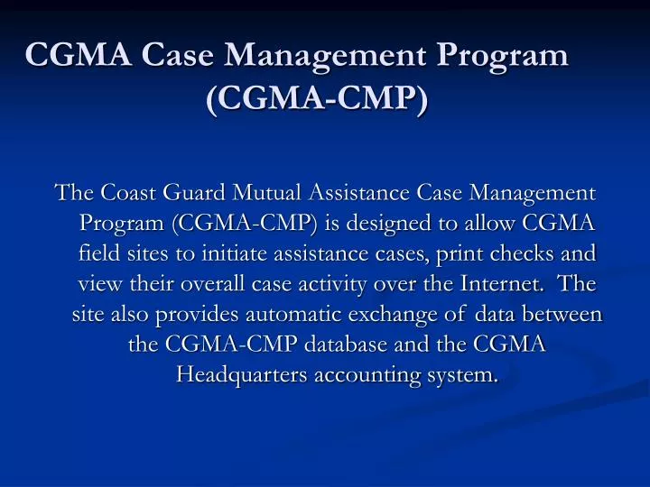 cgma case management program cgma cmp