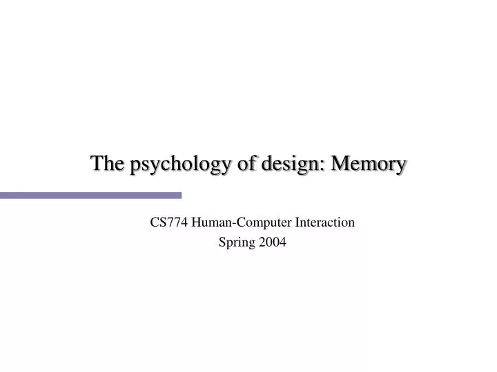 the psychology of design memory