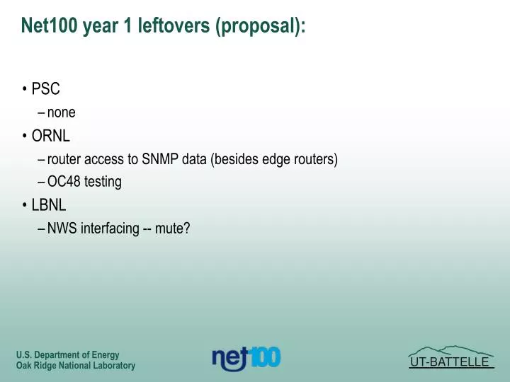 net100 year 1 leftovers proposal