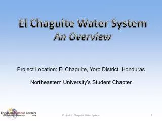 El Chaguite Water System An Overview