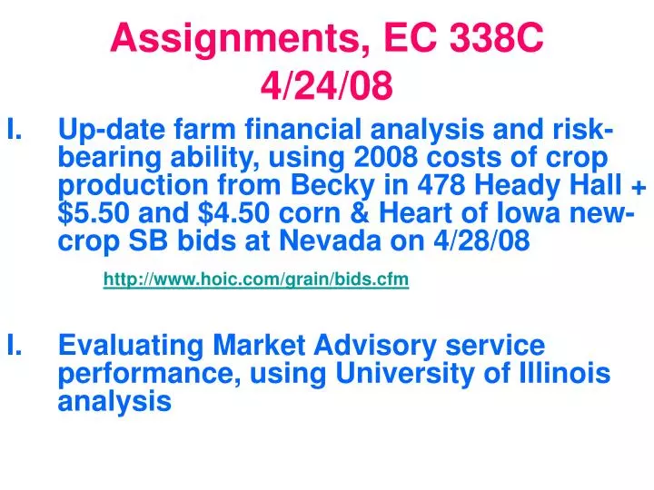 assignments ec 338c 4 24 08