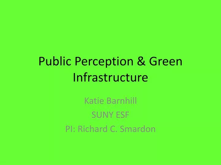 public perception green infrastructure