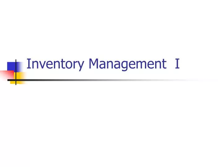 inventory management i