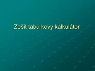 zo it tabu kov kalkul tor