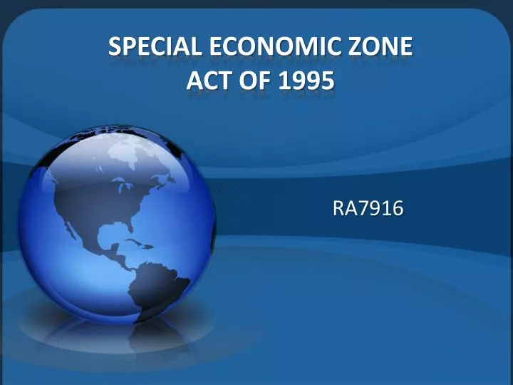 special economic zone act of 1995