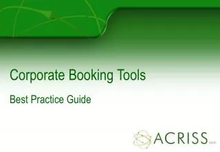 Corporate Booking Tools
