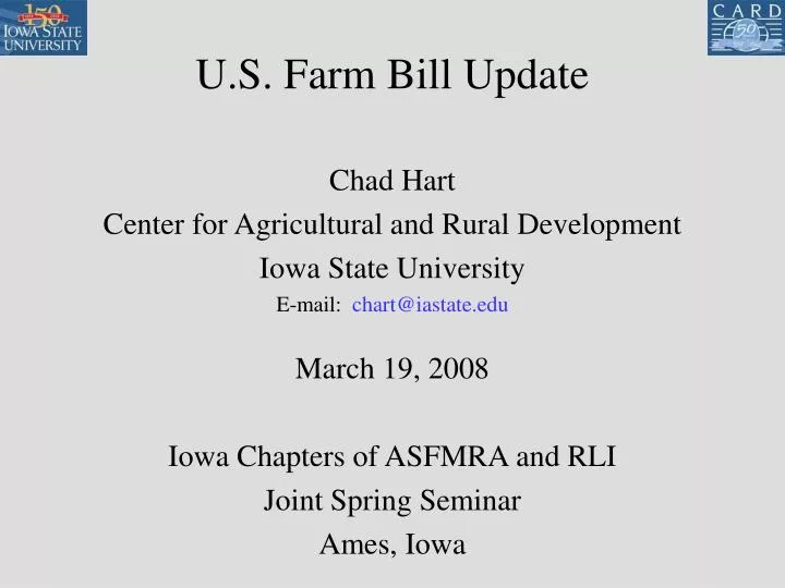 u s farm bill update