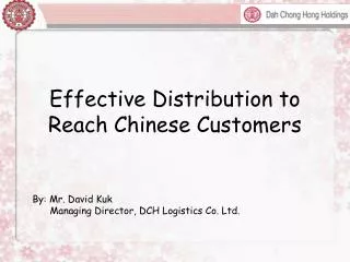 Effective Distribution to Reach Chinese Customers