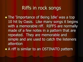 Riffs in rock songs