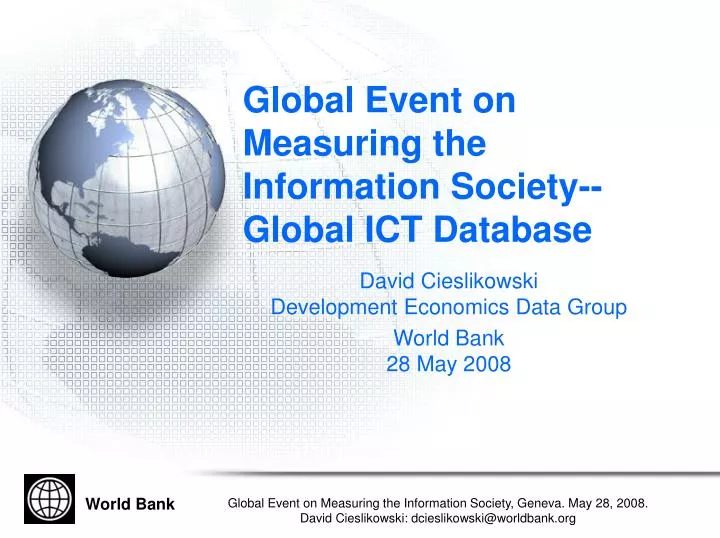 global event on measuring the information society global ict database