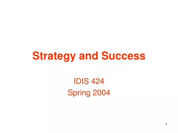 strategy and success