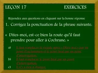 le on 17 exercices