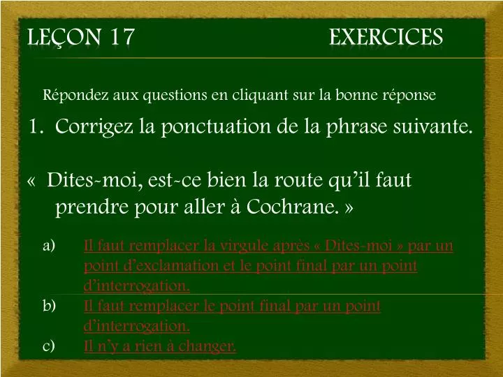 le on 17 exercices