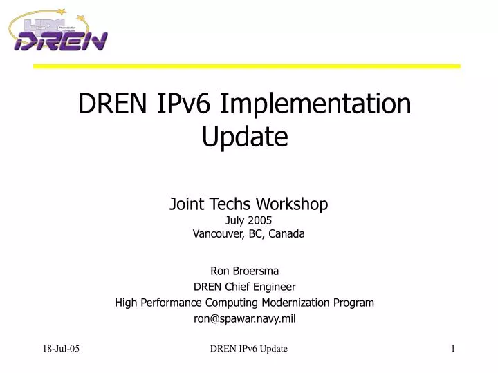 dren ipv6 implementation update