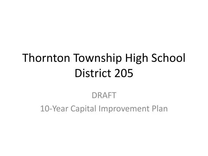 thornton township high school district 205