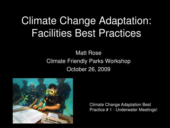 climate change adaptation facilities best practices