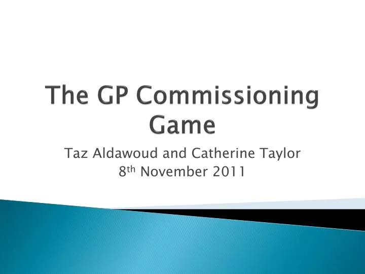 the gp commissioning game
