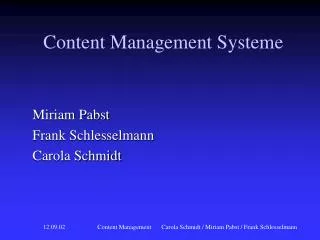 content management systeme