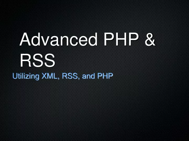advanced php rss