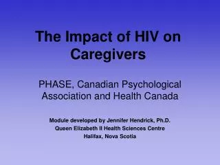 The Impact of HIV on Caregivers