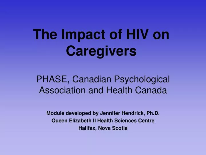 the impact of hiv on caregivers