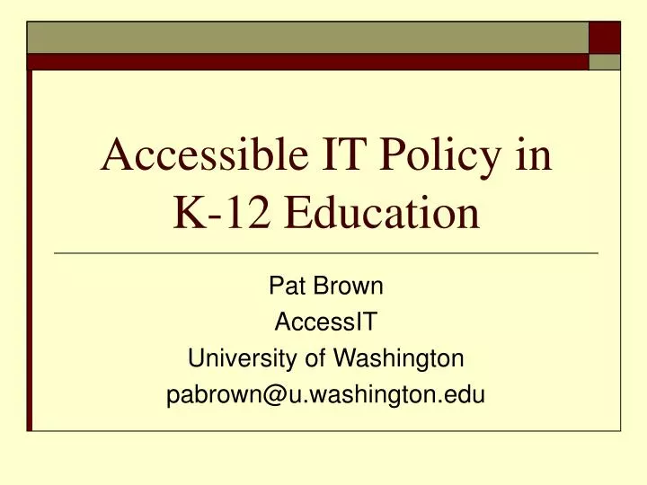 accessible it policy in k 12 education