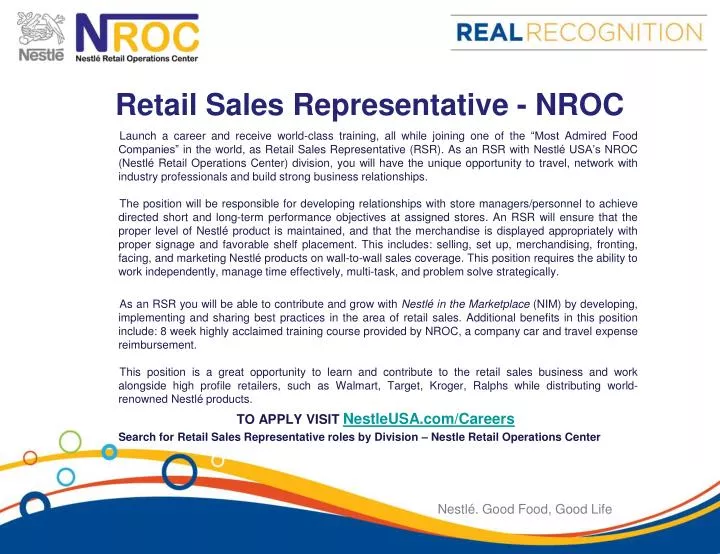 retail sales representative nroc