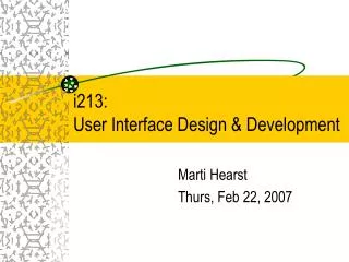 i213: User Interface Design &amp; Development