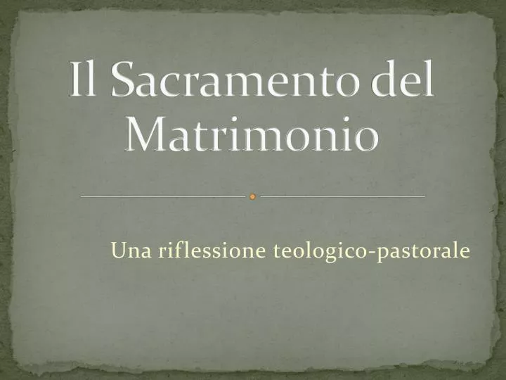 il sacramento del matrimonio