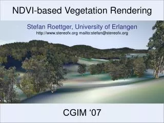 NDVI-based Vegetation Rendering