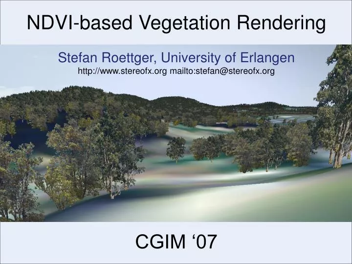 ndvi based vegetation rendering