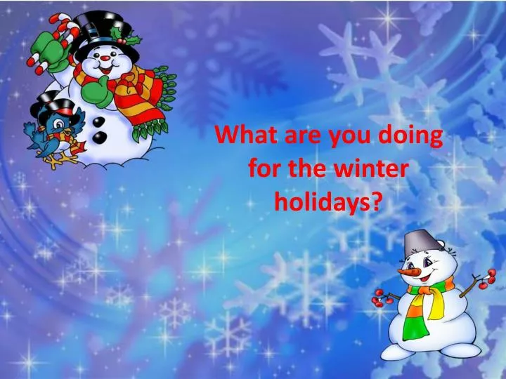 what are you doing for the winter holidays