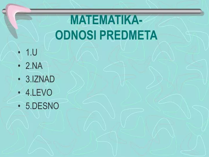 matematika odnosi predmeta