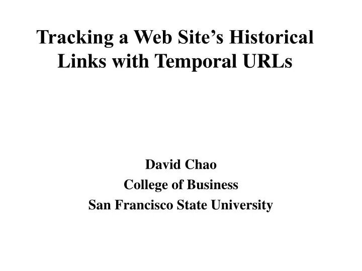 tracking a web site s historical links with temporal urls
