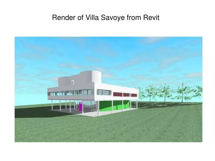render of villa savoye from revit