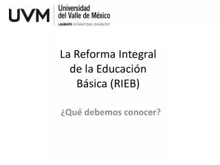 la reforma integral de la educaci n b sica rieb