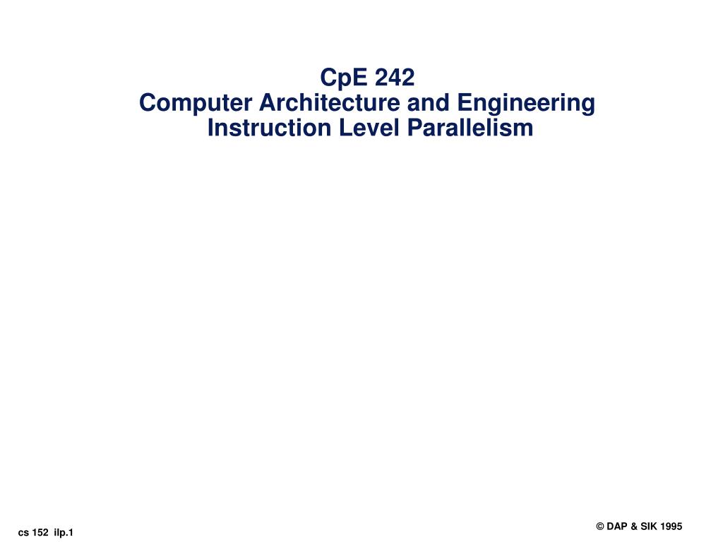 PPT - CpE 242 Computer Architecture and Engineering Instruction Level ...