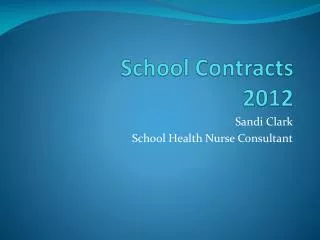 school contracts 2012